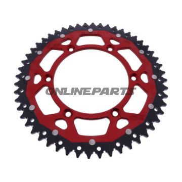 BAGESTE TANDHJUL DOBBELT 52 TANDHØJDE 520 RØD ZF INDVENDIG DIAMETER 130 BOLTAFSTAND 150