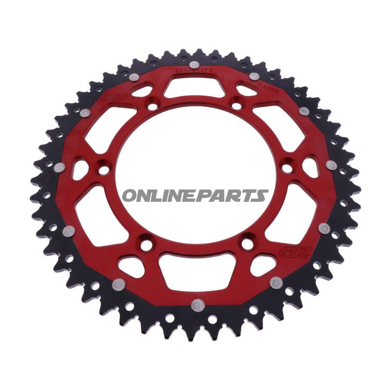 BAGESTE TANDHJUL DOBBELT 52 TANDHØJDE 520 RØD ZF INDVENDIG DIAMETER 130 BOLTAFSTAND 150