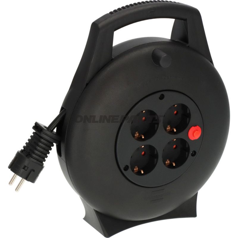 Kabeltromle 10 meter plast 4 stikdåser 230V