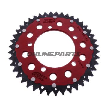 BAGHJUL DOBBELT 43 TANDHØJDE 520 RØD ZF INDVENDIG DIAMETER 100 BOLTAFSTAND 120