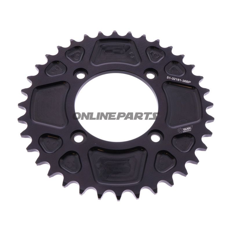 Alu Tandhjul 36T Pitch 520 sort Esjot