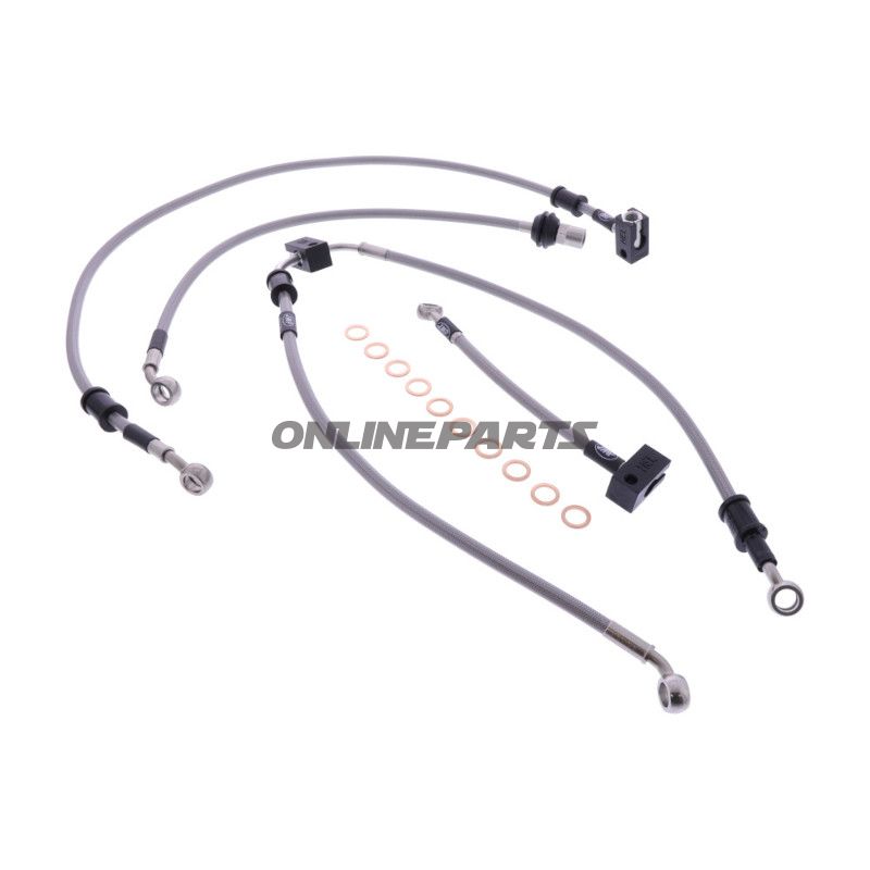 Bremseslange flettet stålsæt 5 stykker