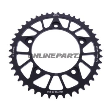 Aluhjul 45T Pitch 525 sort JT Indvendig diameter 120 Bolt cirkel 140