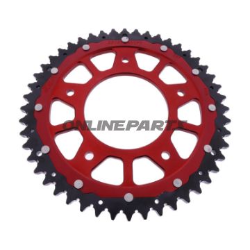 Tandhjul Dual 48T Pitch 530 rød ZF indvendig diameter 098 Bolt Circle 140