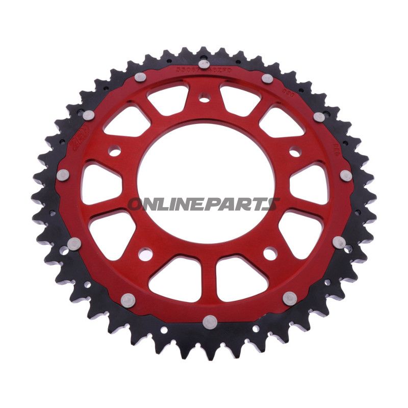 Tandhjul Dual 48T Pitch 530 rød ZF indvendig diameter 098 Bolt Circle 140