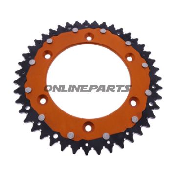 Tandhjul Dual 43T Pitch 520 orange ZF Indvendig diameter 125 Bolt cirkel 150