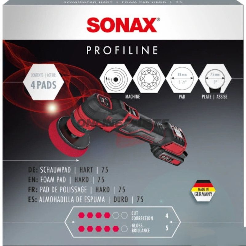SCHAUMPAD HÅRD 75MM 4ST SONAX