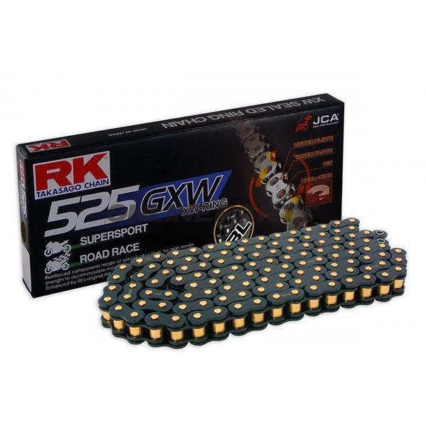 RK XW RINGKÆDE SORT 525GXB/112 ÅBEN KÆDE MED NITTELED