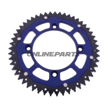 BAGHJUL DOBBELT 51 TANDHØJDE 428 BLÅ INDVENDIG DIAMETER 100 BOLT AFSTAND 120