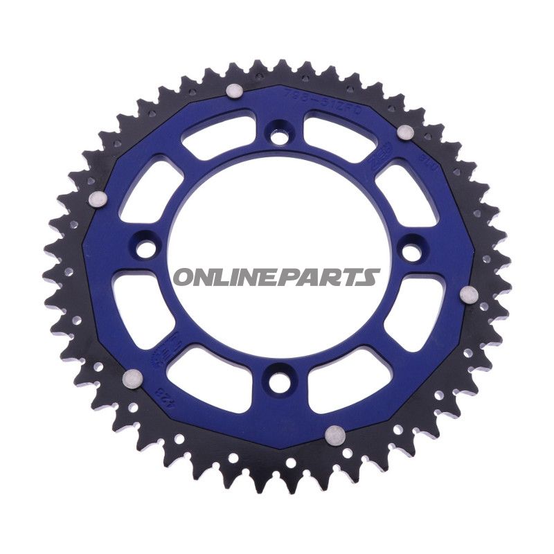 BAGHJUL DOBBELT 51 TANDHØJDE 428 BLÅ INDVENDIG DIAMETER 100 BOLT AFSTAND 120