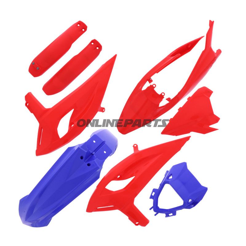 Komplet sæt blå/rød