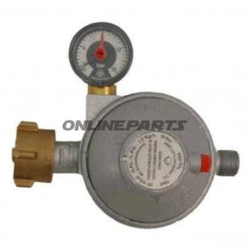 Caravanregulator med manometer 30 MBAR 0.8 kg/H