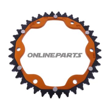 Kettenrad Dual 38Z Teilung 525 orange ZF Innendurchmesser 153 Lochkreis 155
