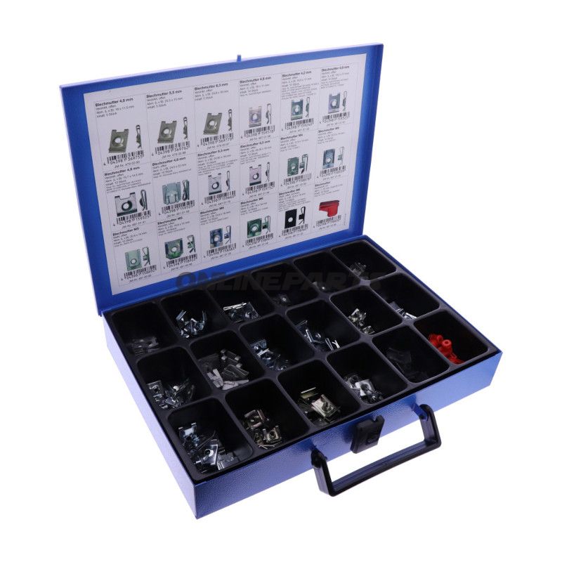 SORTIMENT AF PLADEMØTRIKKER JMP 165 DELE