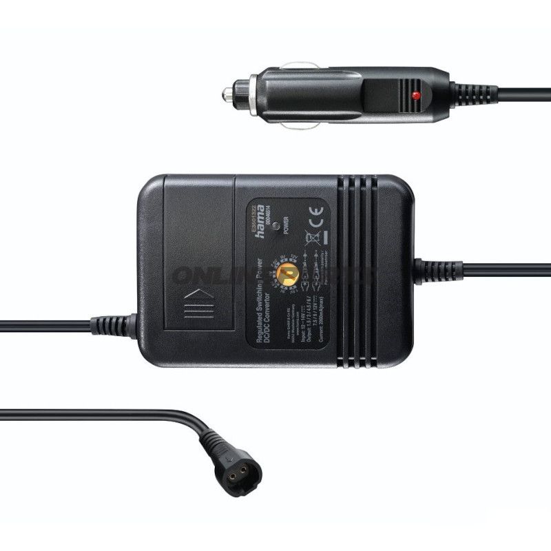 BIL STRØMFORSYNING 12V 2A HAMA 8 ADAPTER 6X DC 2X JACKSTIK