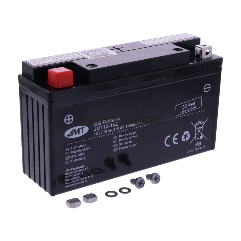 Batteri Motorcykel YT12-10Z Gel JMT bl.a. Zontes G1 125 ABS Gussrad