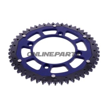 Tandhjul Dual 52T Pitch 428 blå Indvendig diameter 100 Bolt cirkel 120 bl.a. Yamaha YZ 85 LW 19/16 Zoll