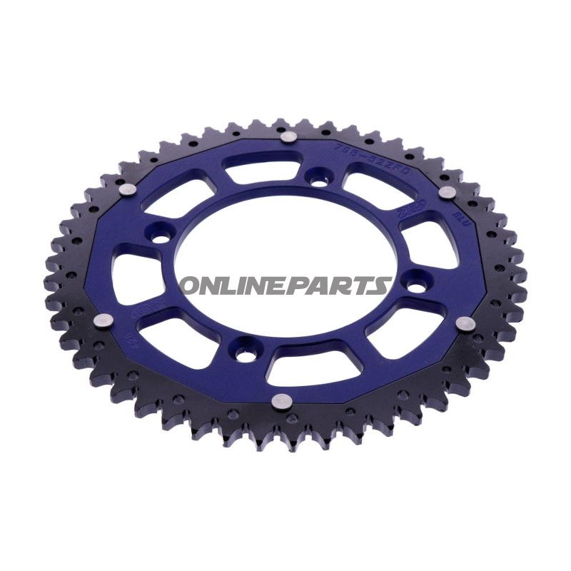Tandhjul Dual 52T Pitch 428 blå Indvendig diameter 100 Bolt cirkel 120 bl.a. Yamaha YZ 85 LW 19/16 Zoll
