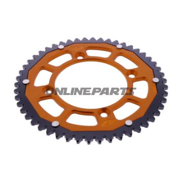 Tandhjul Dual 50T Pitch 420 orange ZF Indvendig diameter 098 Bolt cirkel 118 bl.a. KTM SX 65 
