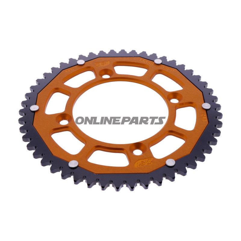 Tandhjul Dual 50T Pitch 420 orange ZF Indvendig diameter 098 Bolt cirkel 118 bl.a. KTM SX 65 