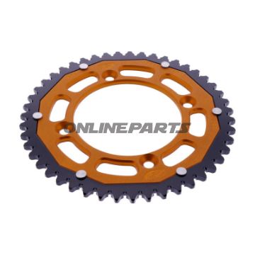 Tandhjul Dual 47T Pitch 420 orange ZF Indvendig diameter 098 Bolt cirkel 118 bl.a. KTM SX 65 