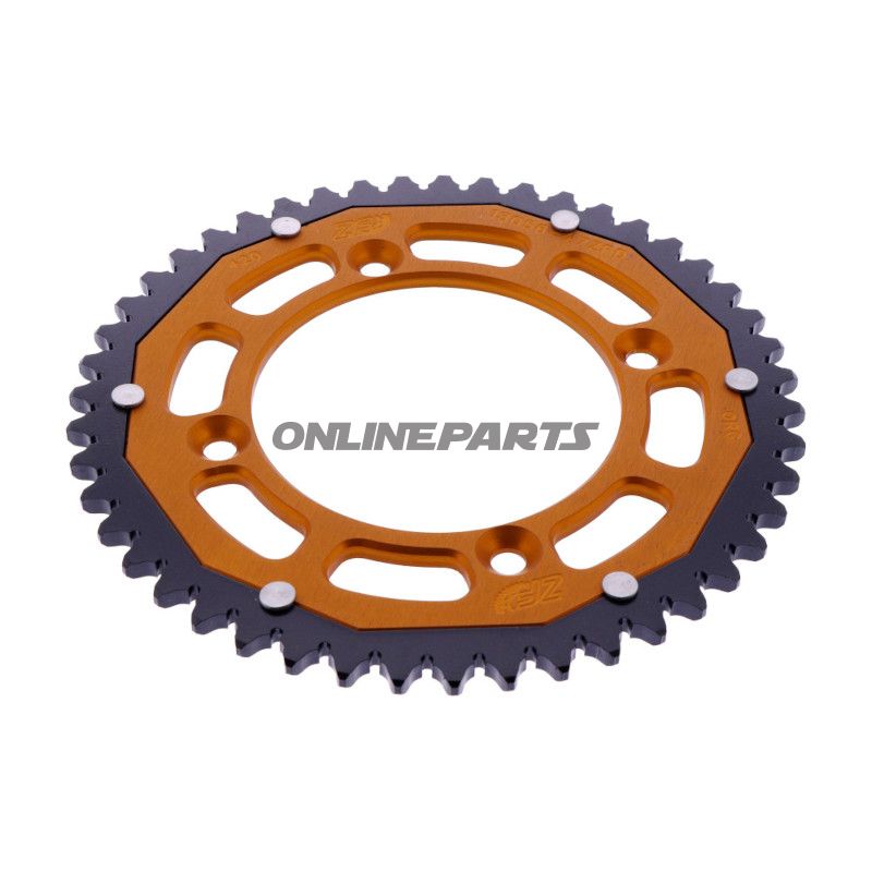 Tandhjul Dual 47T Pitch 420 orange ZF Indvendig diameter 098 Bolt cirkel 118 bl.a. KTM SX 65 