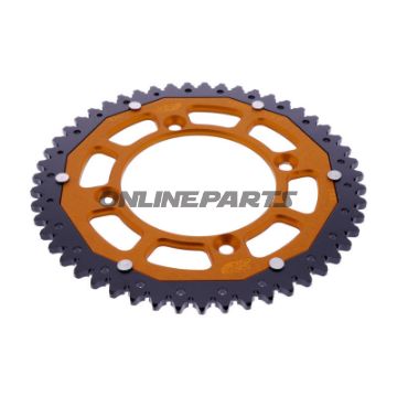 Tandhjul Dual 51T Pitch 420 orange ZF Indvendig Diameter 098 Bolt Cirkel 118 bl.a. KTM SX 65 