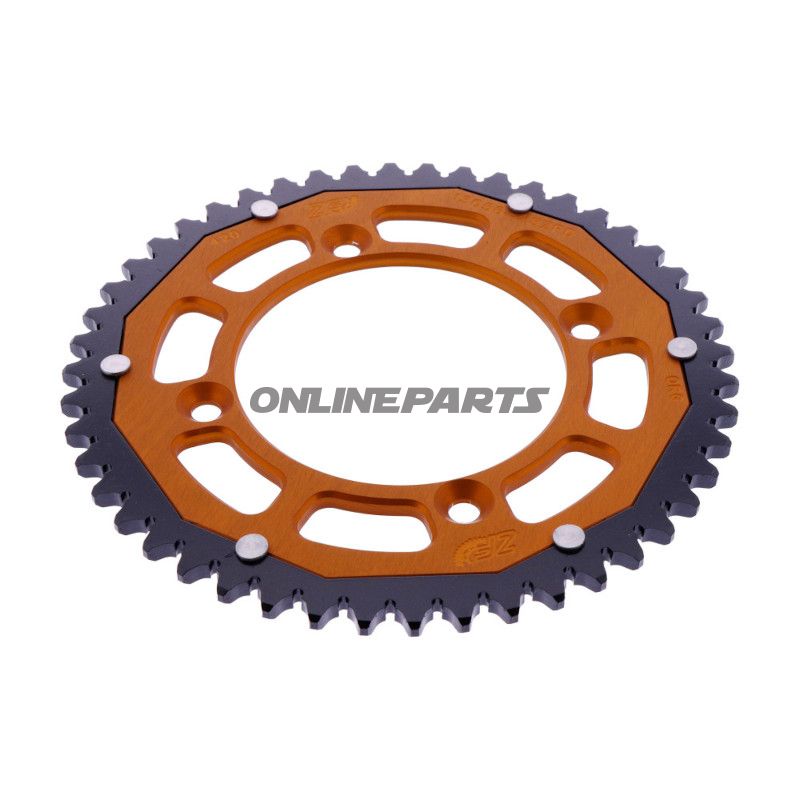 Tandhjul Dual 48T Pitch 420 orange ZF Indvendig diameter 098 Bolt cirkel 118 bl.a. KTM SX 65 