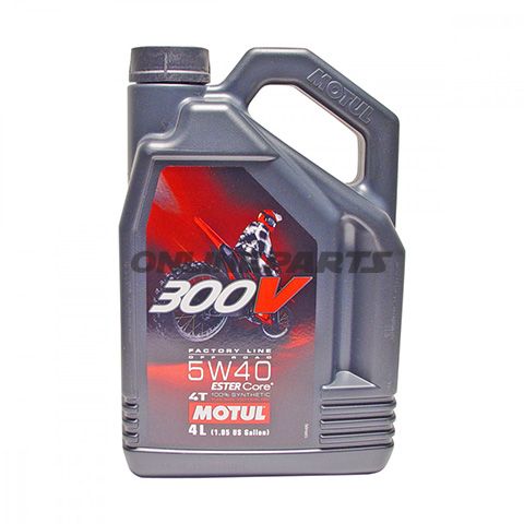 MOTOROLIE 5W40 4-TAKTS 4L MOTUL SYNTETISK 300V FL ÅBEN VEJ