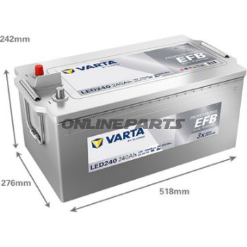 Starter- og forsyningsbatteri 12V240AH EFB ID Professionel dobbelt funktion