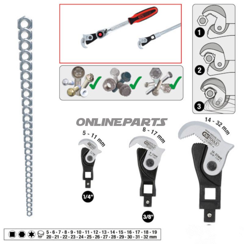 MULTIFUNKTIONSSPÆNDE 5-32 mm SÆT 3 DELE
