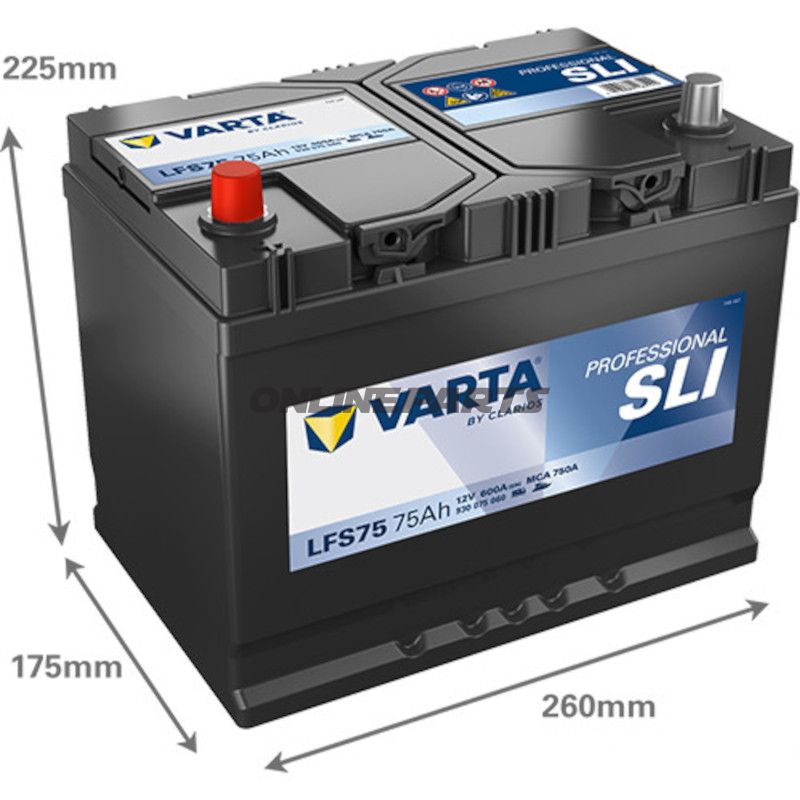 STRT 12V 75AH SLI ID PROFESSIONELT BATTERI