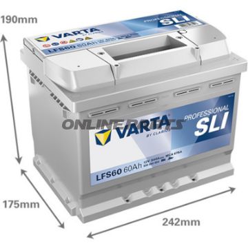 STRT 12V 60AH SLI ID PROFESSIONELT BATTERI