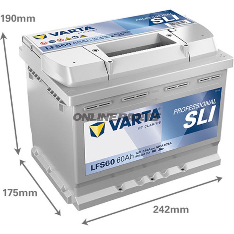STRT 12V 60AH SLI ID PROFESSIONELT BATTERI