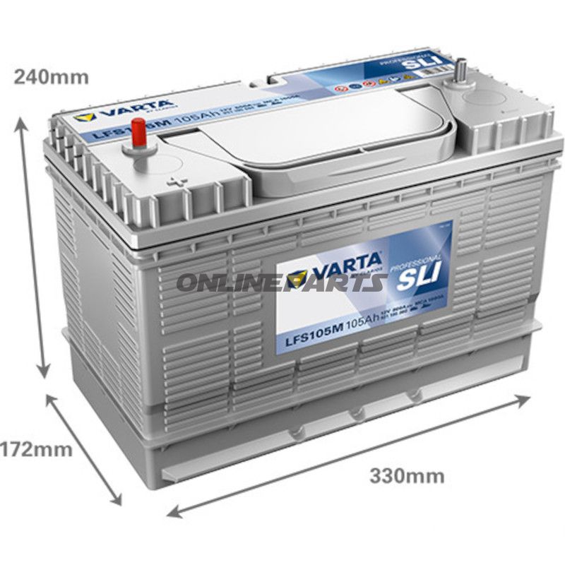 Batteri STRT 12V 105AH SLI ID Professionel gevindstang