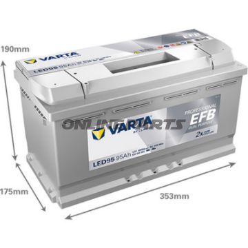 Starter- og forsyningsbatteri 12V 95AH EFB ID Professionel dobbeltfunktion