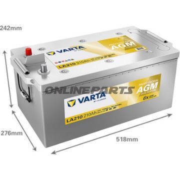 Starter- og forsyningsbatteri 12V210AH AGM ID Professionel Dobbelt Anvendelse