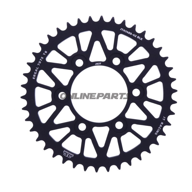 BAGKÆDE ALUMINIUM 42-TANDS STIGNING 525 SORT JT INDVENDIG DIAMETER 080 BOLTAFSTAND 104