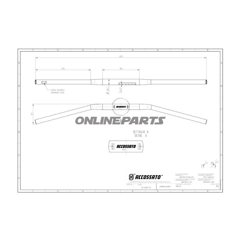 Lenker Alu 28 mm schwarz Accossato