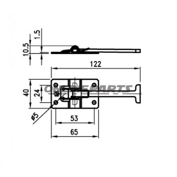 Fjederbolt 122 mm med holder 338.10.32